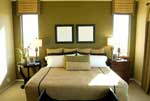 green bedroom feature wall