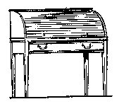 Sheraton Furniture - Tambour Front Roll Writing Desk