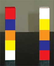 Dark colored stacked blocks