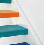 Stair design photo - Bright Stair Treads