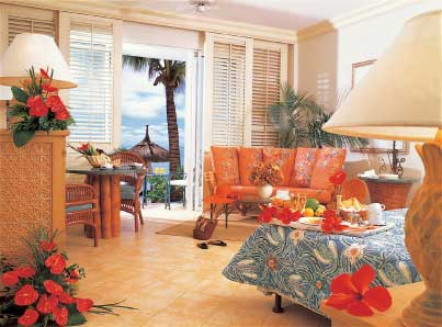 Carribean Getaway Decorated using a Complementary Color Scheme 