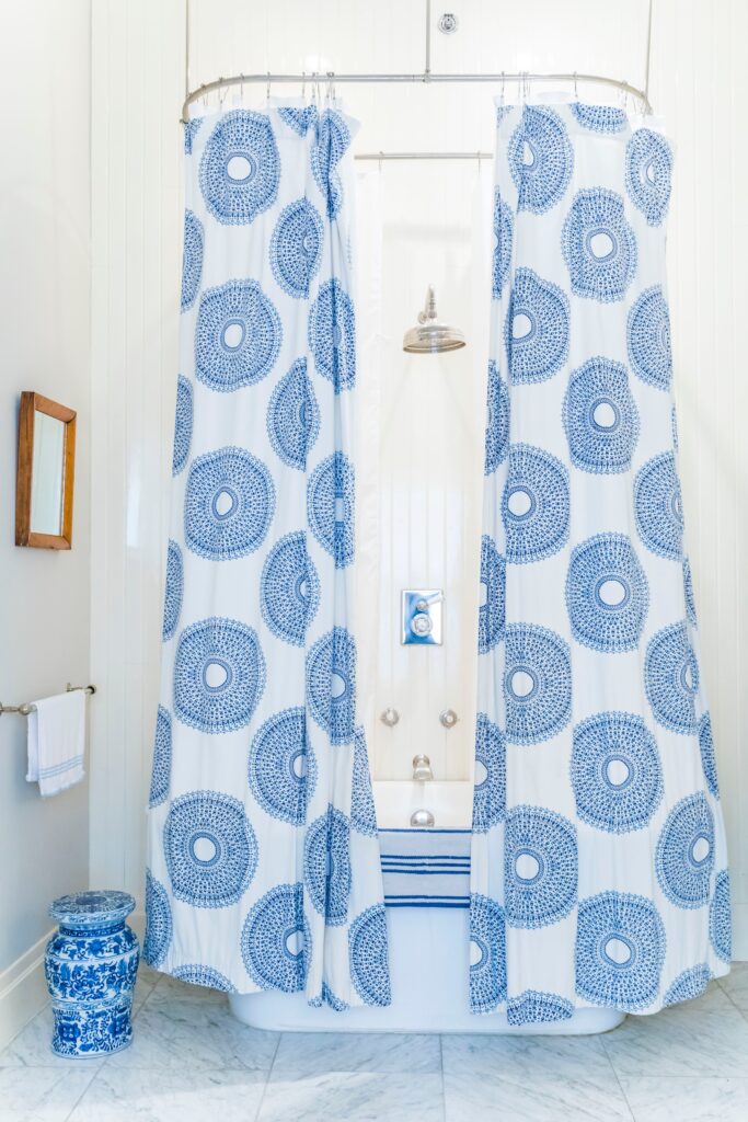 make your shower curtain a feature
